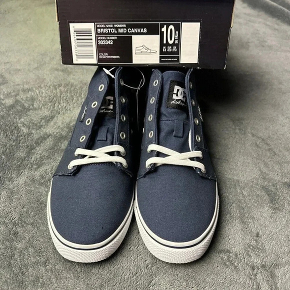 COPY - DC Bristol Mid Canvas Women's Casual Skate Shoe Blue Size 10 New - Picture 4 of 17